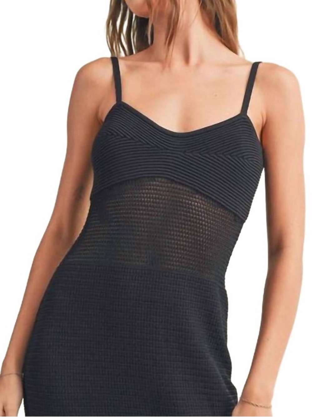 MIOU MUSE Knit Dress Black
